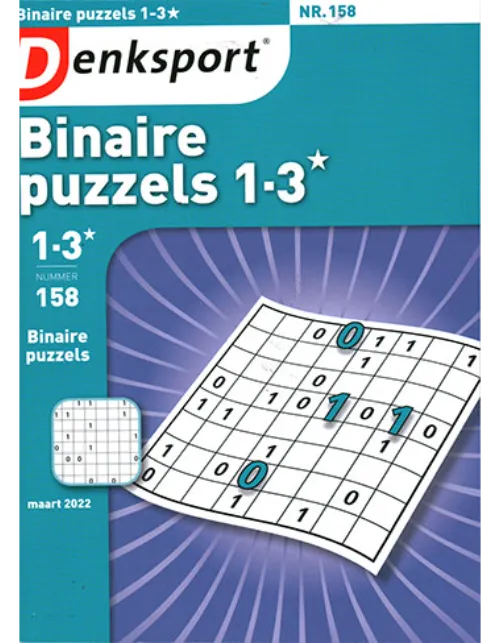 denksport binaire puzzels 1 3 sterren 158 2022.webp
