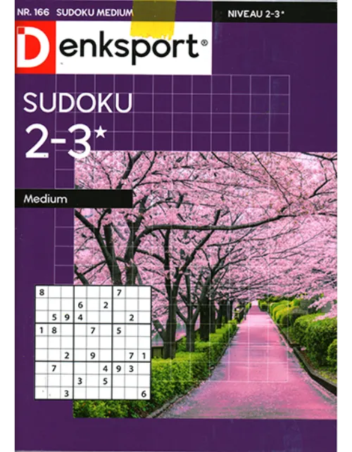 denksport sudoku 2 3 sterren medium 166 2022.webp
