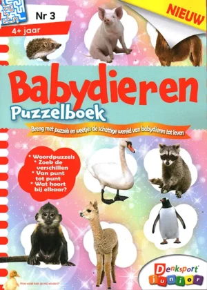 Denksport Babydieren Puzzelboek - 03 2025